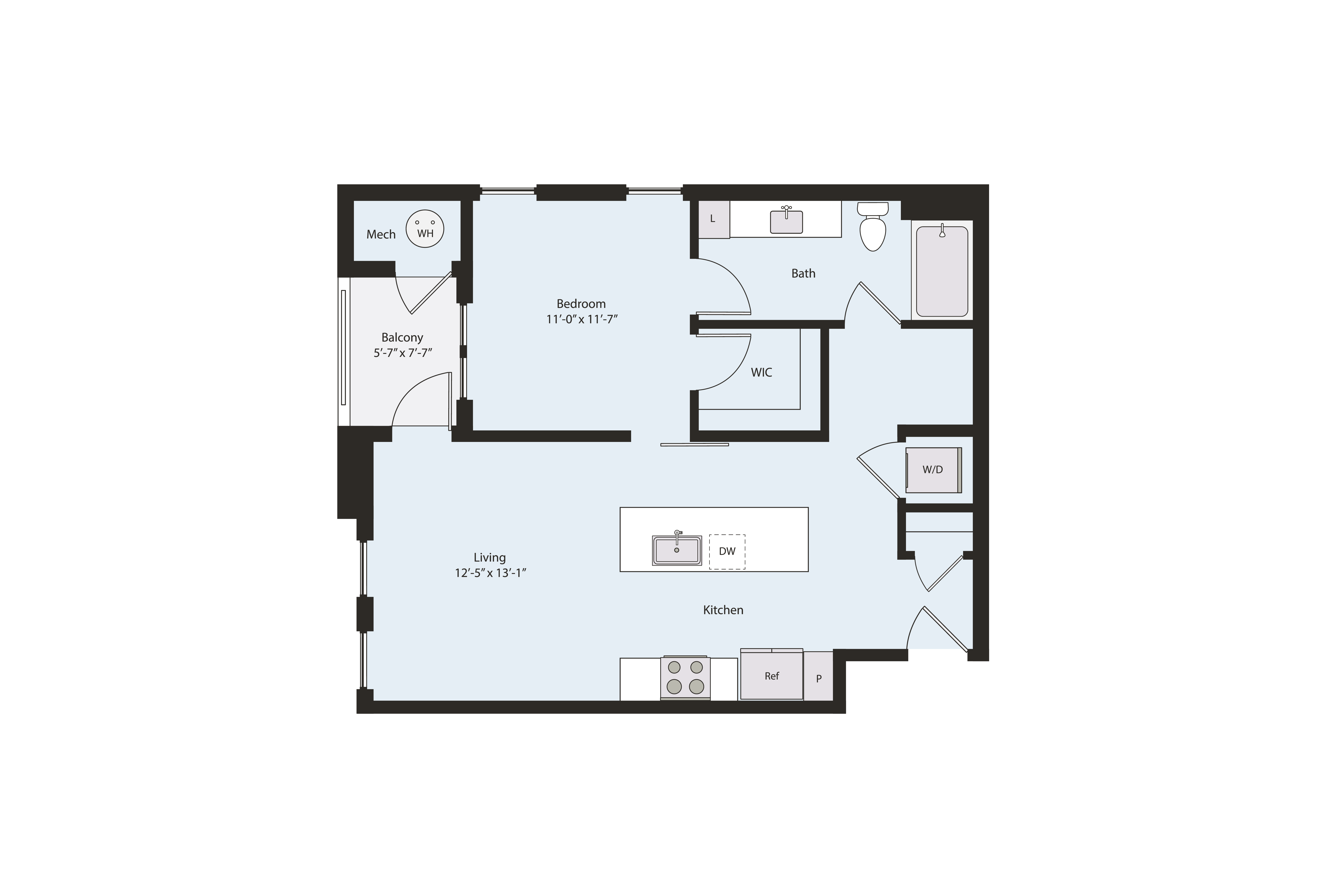 Floor plan layout diagram for E1-1